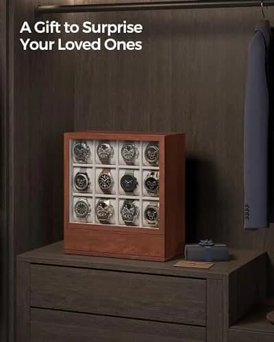 SONGMICS 12 Watch Display Case with Hidden Storage 32.5 cm (12.8 in) | Organize Your Collection thumbnail 6