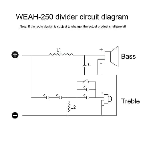 DriSentri 2 Way Crossover for Speaker 250W 4-12Ω | High-Low Frequency Divider for HiFi Speakers thumbnail 9