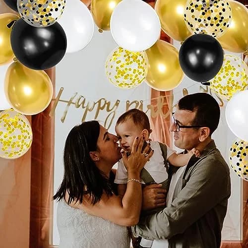 KUULBELA Black White Gold Balloons 68 Pcs | Assorted Colors Party Pack thumbnail 6