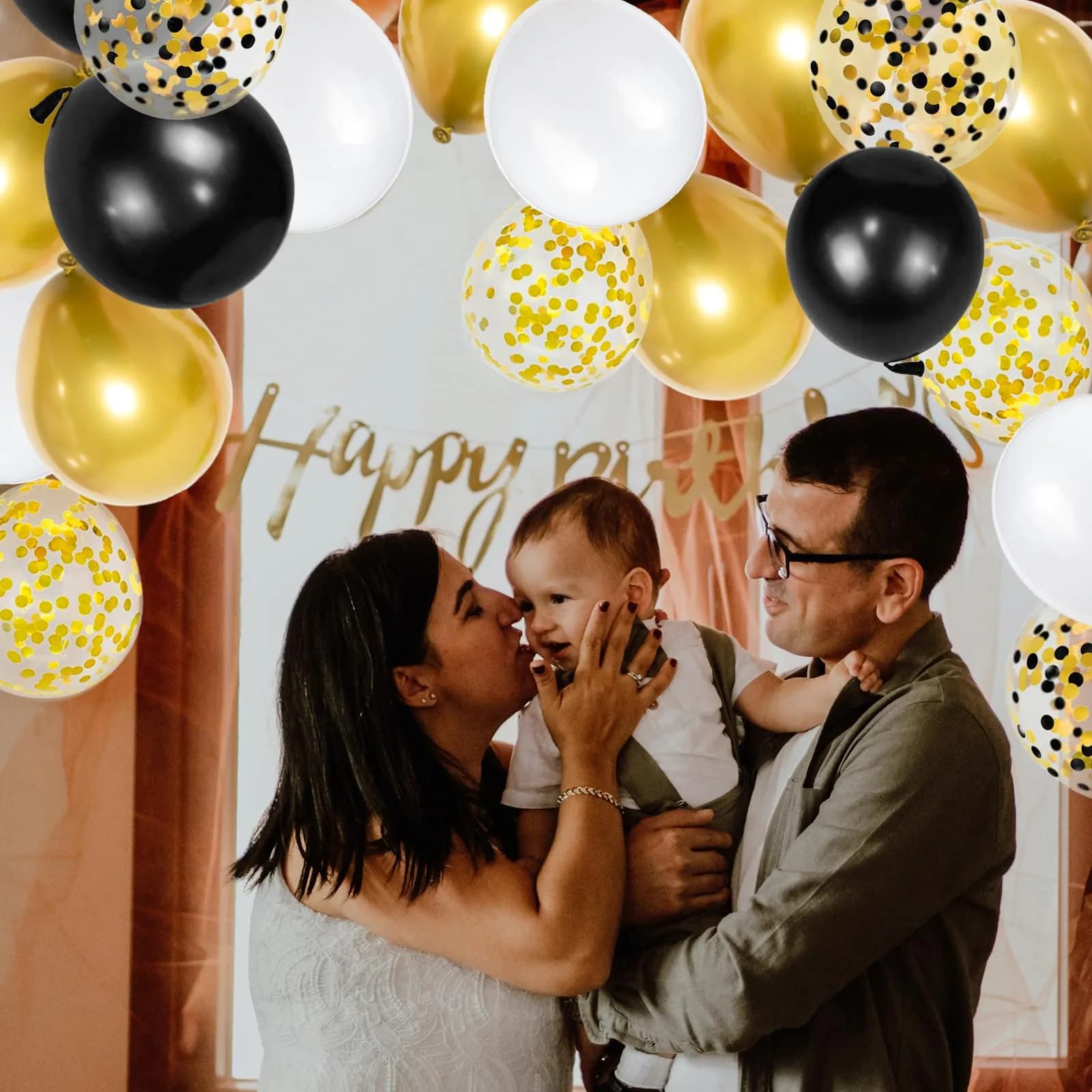 KUULBELA Black White Gold Balloons 68 Pcs | Assorted Colors Party Pack - view 6
