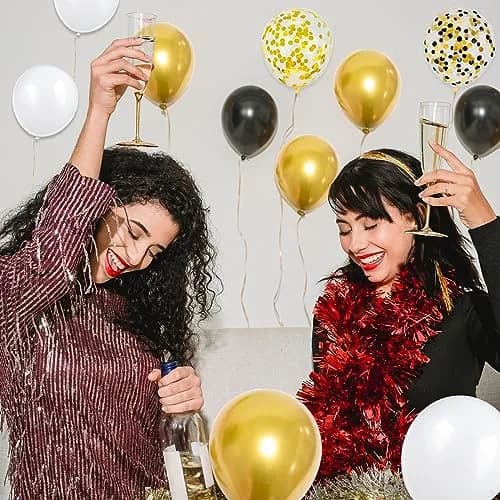 KUULBELA Black White Gold Balloons 68 Pcs | Assorted Colors Party Pack thumbnail 7