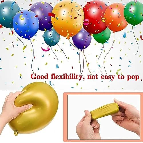KUULBELA Black White Gold Balloons 68 Pcs | Assorted Colors Party Pack thumbnail 3