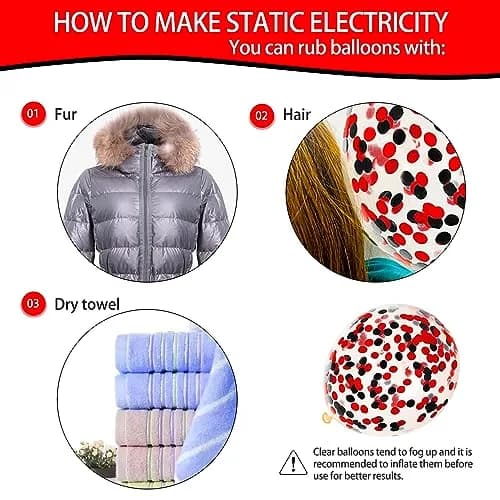 KUULBELA 68Pcs Red Black White Latex Balloons 12 Inch with Confetti | Assorted Colors Value Pack thumbnail 4