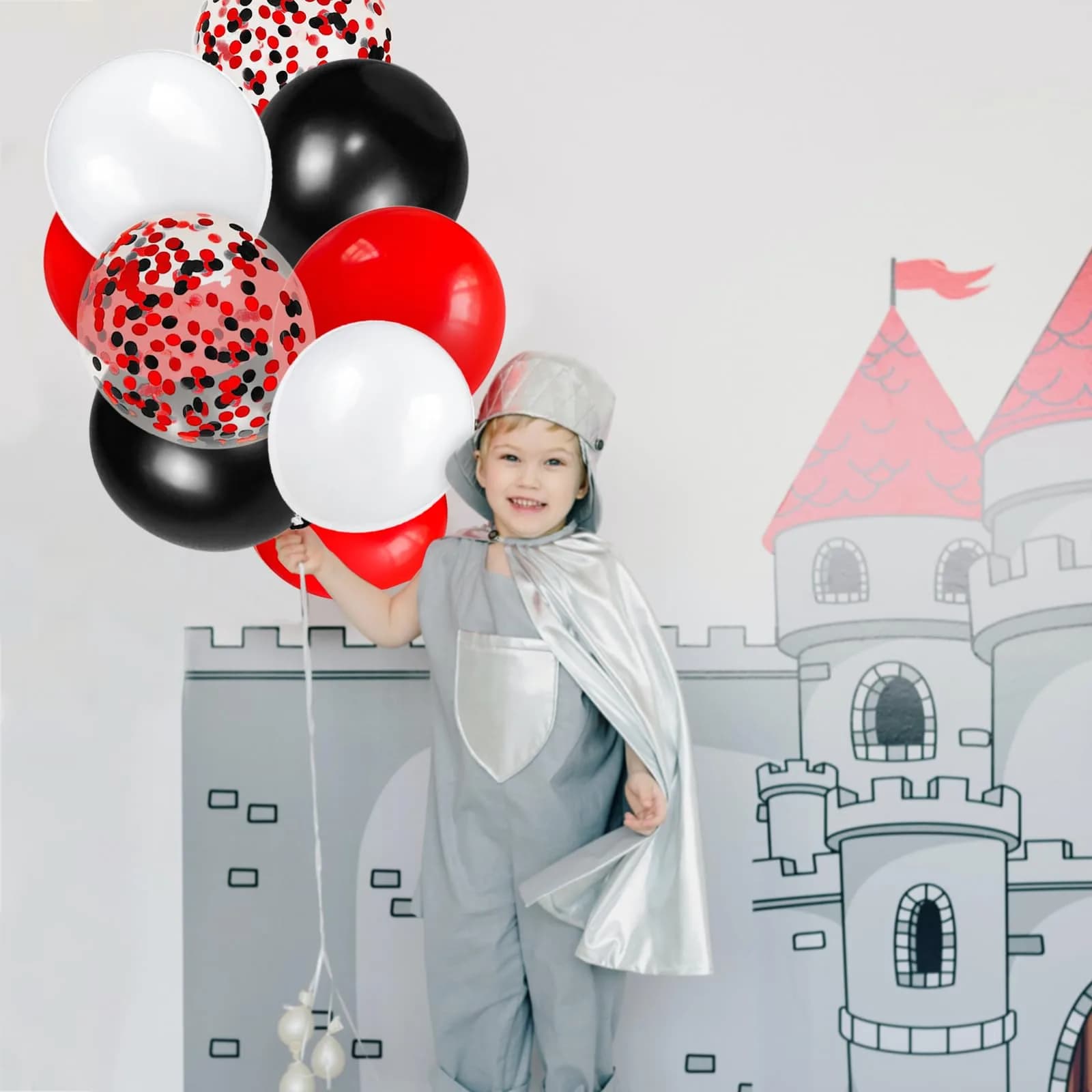 KUULBELA 68Pcs Red Black White Latex Balloons 12 Inch with Confetti | Assorted Colors Value Pack - view 7