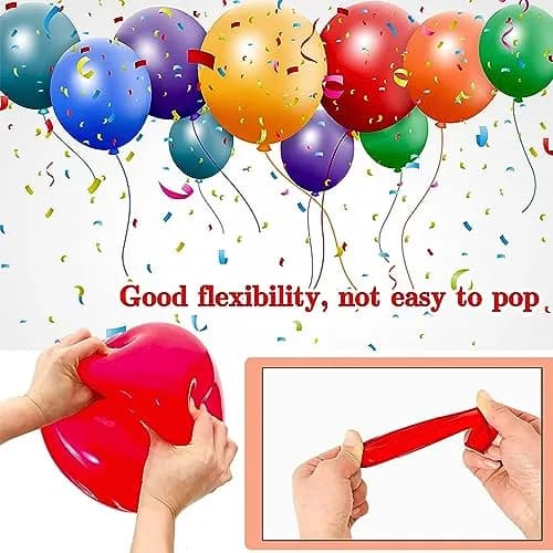KUULBELA 68Pcs Red Black White Latex Balloons 12 Inch with Confetti | Assorted Colors Value Pack thumbnail 3