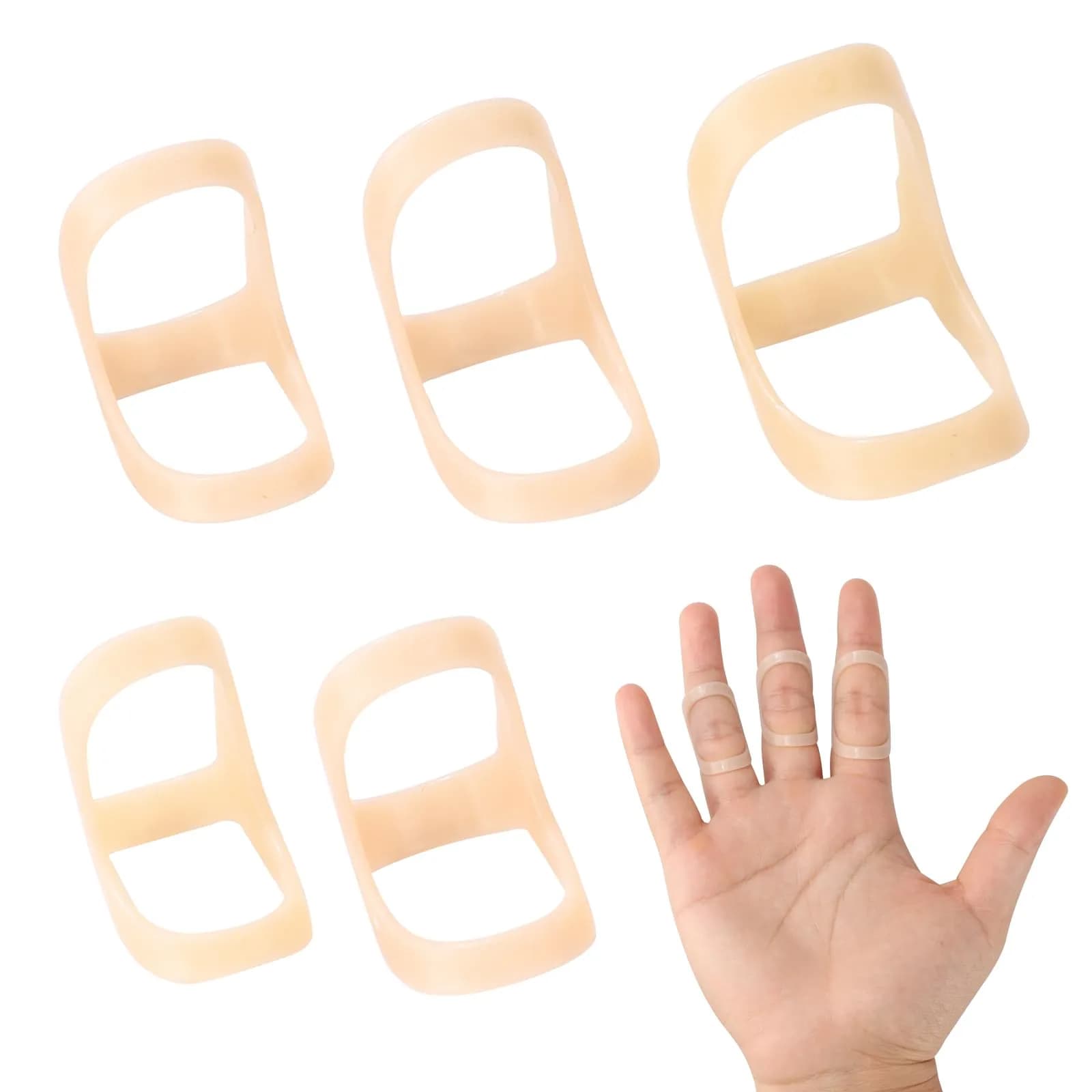 CAGSIG Oval Finger Splints 5PCS Set - Sizes 3-7 | Support for Trigger, Mallet, Arthritis Finger Pain - main product image