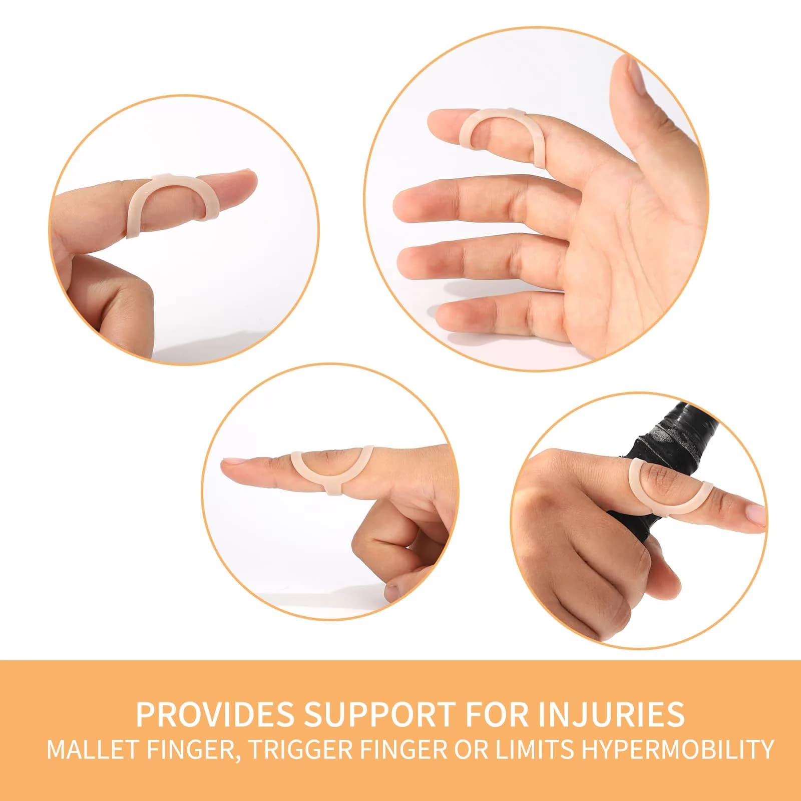 CAGSIG Oval Finger Splints 5PCS Set - Sizes 3-7 | Support for Trigger, Mallet, Arthritis Finger Pain - view 5