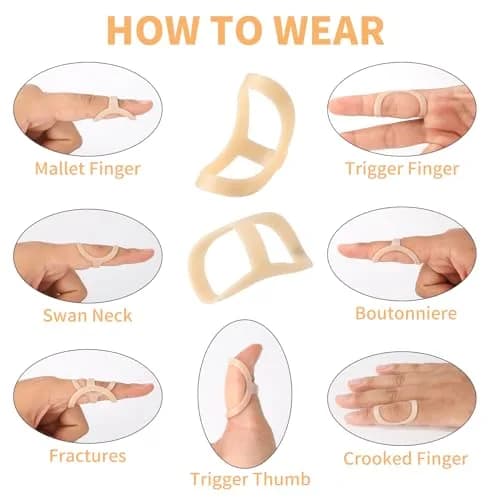 CAGSIG Oval Finger Splints 5PCS Set - Sizes 3-7 | Support for Trigger, Mallet, Arthritis Finger Pain thumbnail 2