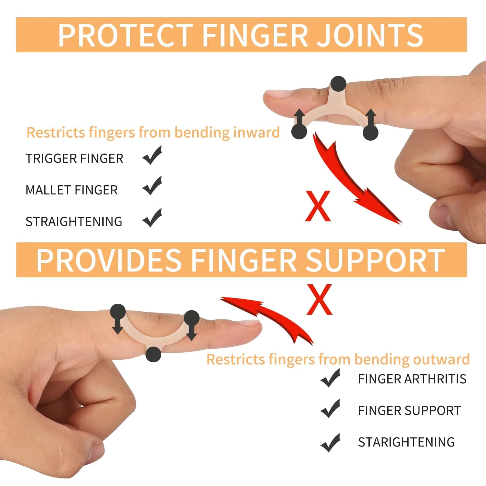 CAGSIG Oval Finger Splints 5PCS Set - Sizes 3-7 | Support for Trigger, Mallet, Arthritis Finger Pain - view 4