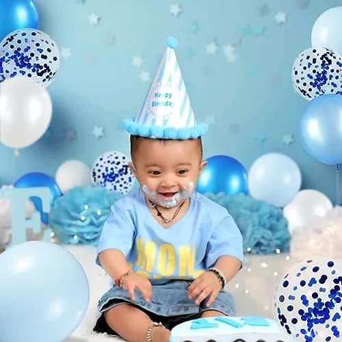 KUULBELA 68Pcs Blue and White Balloons Kit 12 Inch | Assorted Colors Balloon Value Pack thumbnail 6