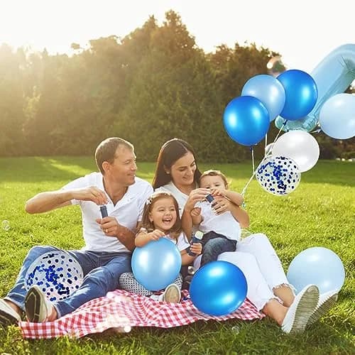 KUULBELA 68Pcs Blue and White Balloons Kit 12 Inch | Assorted Colors Balloon Value Pack thumbnail 7