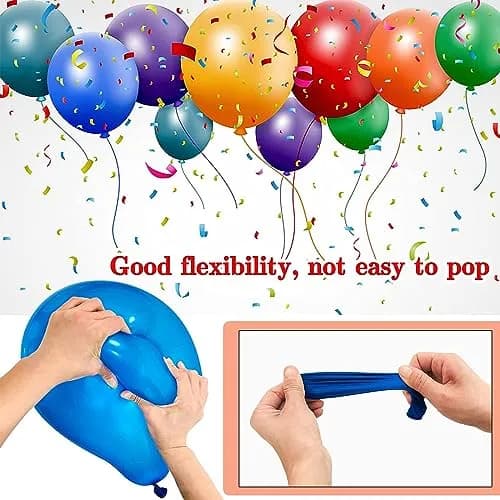 KUULBELA 68Pcs Blue and White Balloons Kit 12 Inch | Assorted Colors Balloon Value Pack thumbnail 3