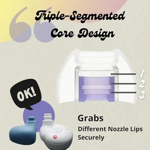 SpinFit Omni for True Wireless Earbuds & IEMs - MS - Patented Silicone Eartips for Replacement (1 Pair) (3.7 mm Nozzle Dia.) thumbnail 7