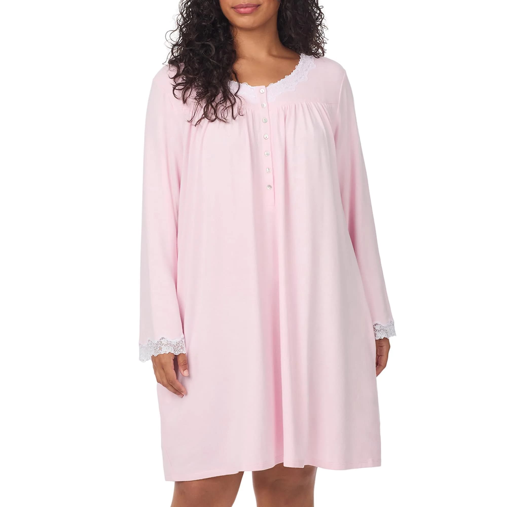 Eileen West Pink Nightgown & Nightshirt | Cozy, Light, Elegant Sleepwear for Women, Large — Pink Blush