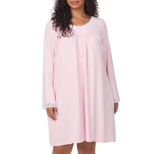 Eileen West Pink Nightgown & Nightshirt | Cozy, Light, Elegant Sleepwear for Women, Large thumbnail 1