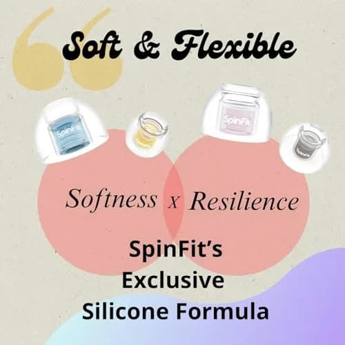 SpinFit Omni for True Wireless Earbuds & IEMs - L - Patented Silicone Eartips for Replacement (1 Pair) (3.7 mm Nozzle Dia.) thumbnail 9