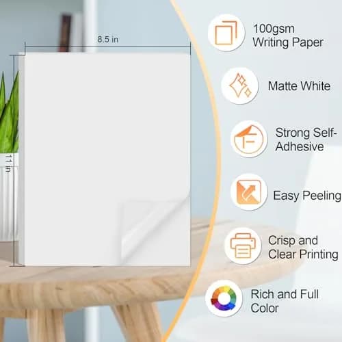 Joyberg Matte Printable Sticker Paper 40 Sheets (8.5"x11") | Full Sheet Labels for Inkjet & Laser Printers thumbnail 2