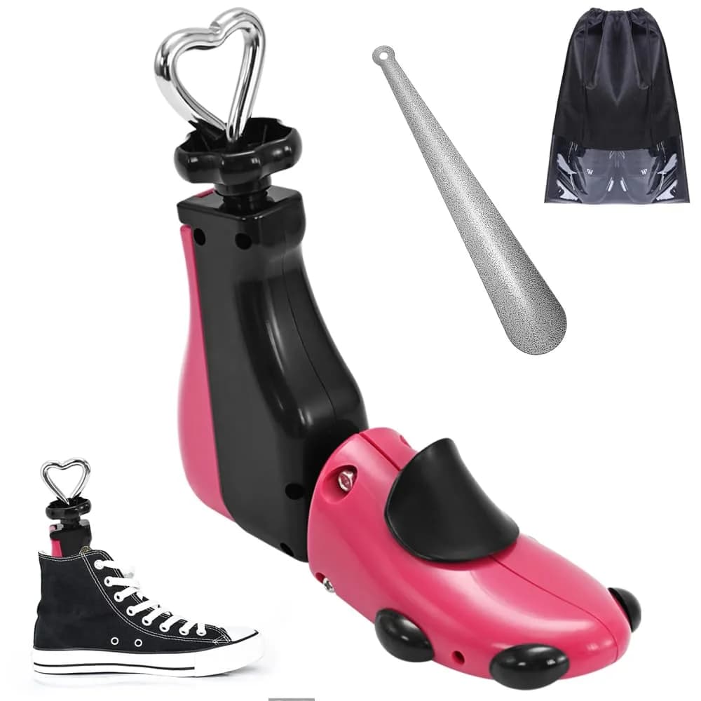 eachway Shoe Stretcher Women Men Professional Boot Stretcher Adjustable Width Length for Wide Feet (S (Wm's 6-10;men's 5-9) Rose 1pcs) - main product image