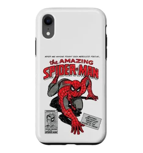 Marvel Spider-Man Retro Comic Case for iPhone XR | Vintage Marvel Design with Shock Protection thumbnail 1