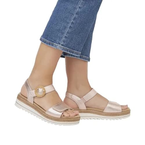 Remonte Women's Strappy Sandals D0Q52 | Soft Leather Summer Footwear in Pink 7 US thumbnail 2
