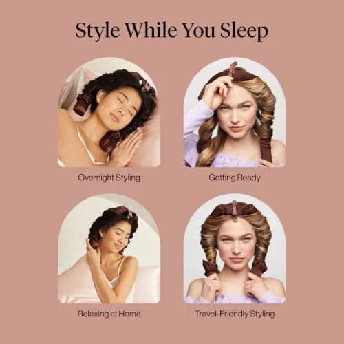 Kitsch Satin Heatless Curls Overnight Set - Chocolate | 34" Rod & 2 Scrunchies thumbnail 7