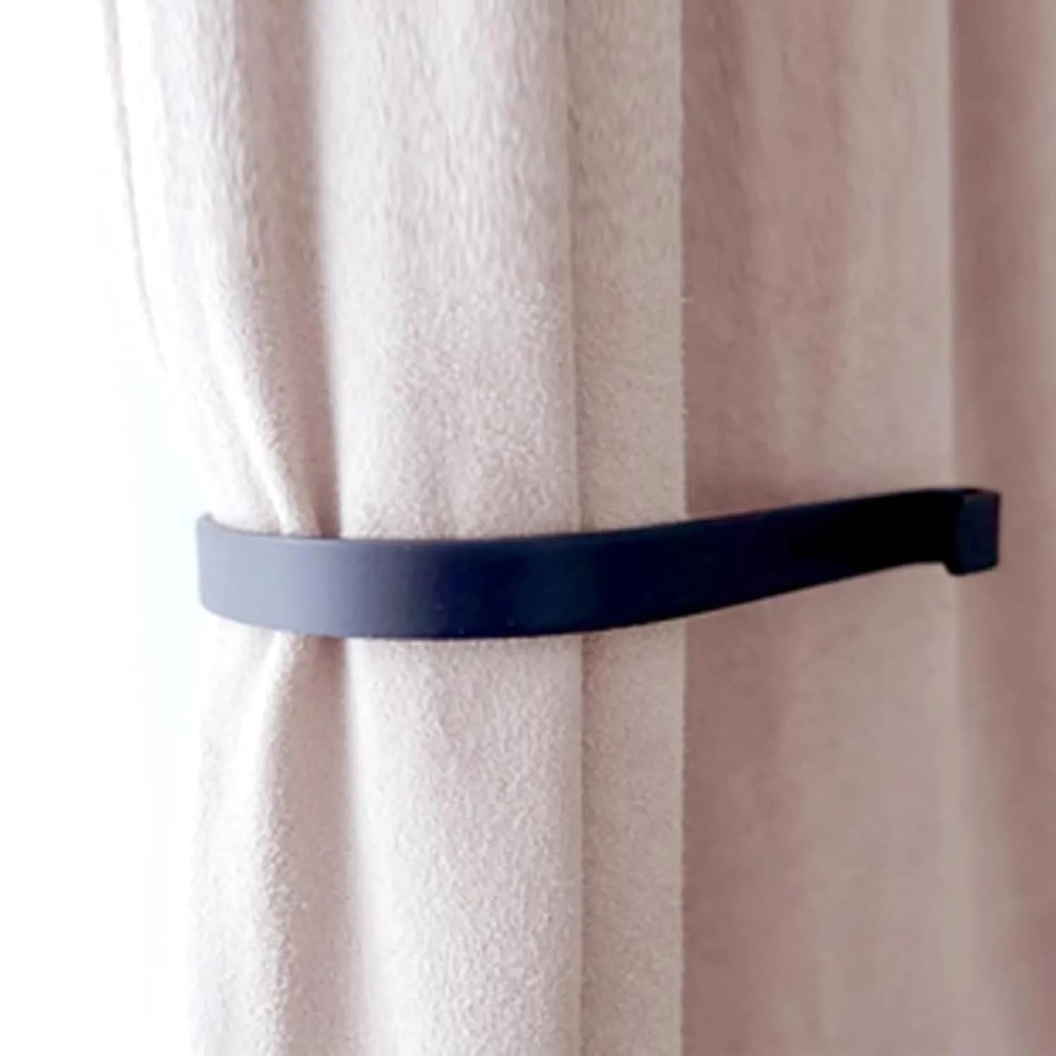 Refila Black Curtain Swag Holder Set of 2 | Wall Mounted Metal Drapery Tiebacks with Screws - main product image