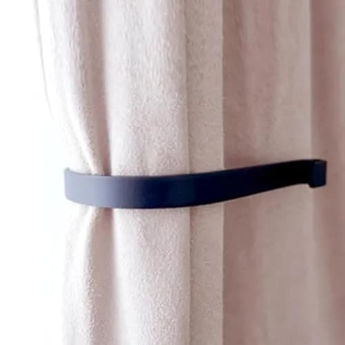 Refila Black Curtain Swag Holder Set of 2 | Wall Mounted Metal Drapery Tiebacks with Screws thumbnail 1