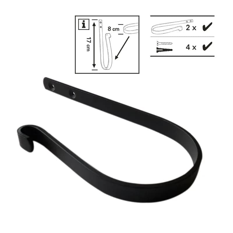 Refila Black Curtain Swag Holder Set of 2 | Wall Mounted Metal Drapery Tiebacks with Screws thumbnail 5