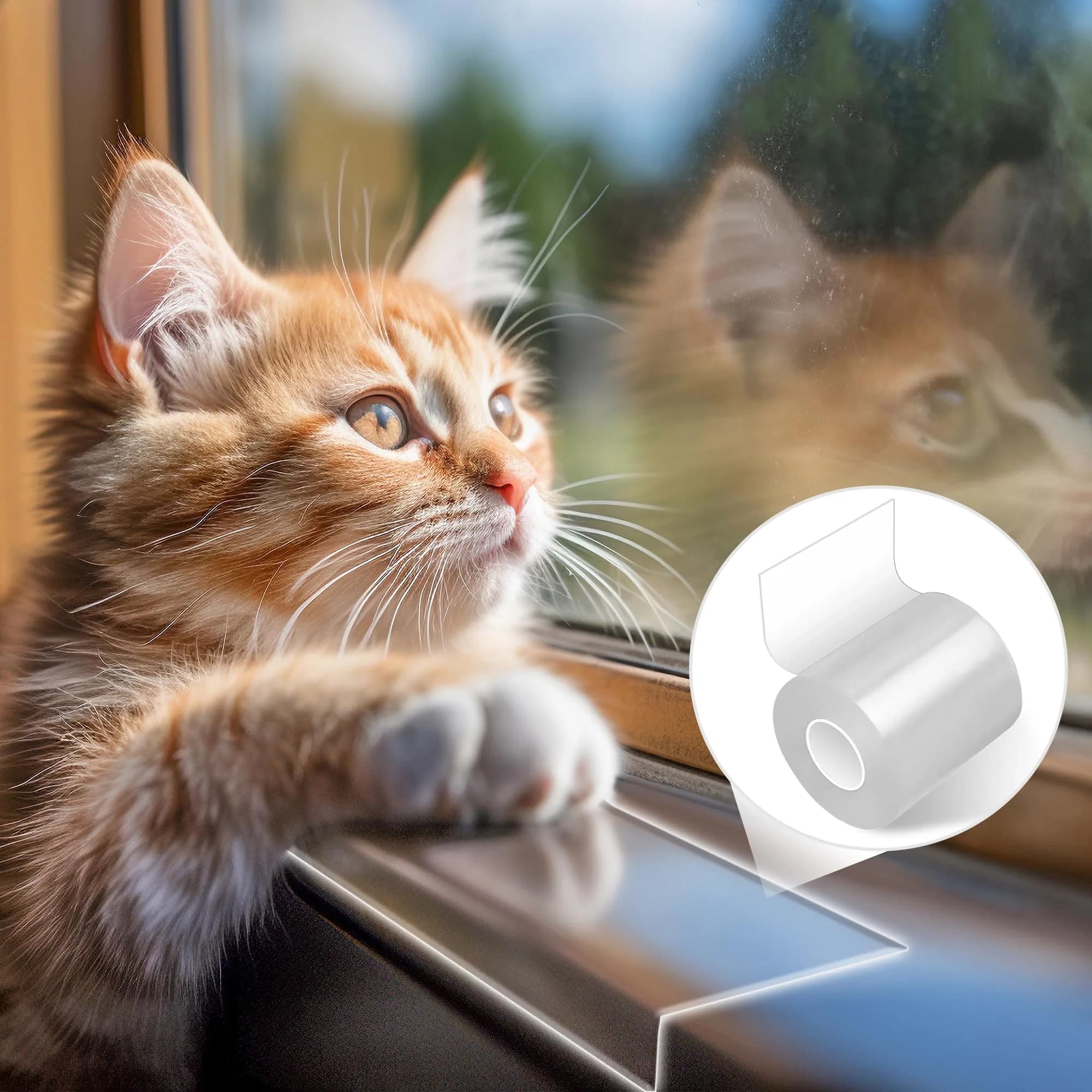 Loiion Clear Pet Door Protector from Dog Scratching 4in x 32.8ft | Transparent Vinyl Scratch Guard for Cats & Dogs — 32.8ftX4in