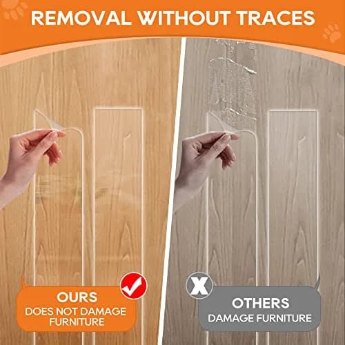 Loiion Clear Pet Door Protector from Dog Scratching 4in x 32.8ft | Transparent Vinyl Scratch Guard for Cats & Dogs thumbnail 4