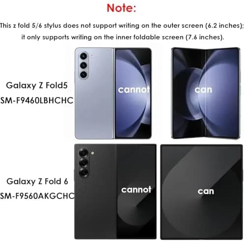 Alovexiong Galaxy Z Fold 6/5 S Pen Fold Edition Replacement Stylus Pen Black | Tilt Sensitive, 4096 Pressure Levels thumbnail 3