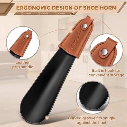 ZOMAKE Metal Shoe Horn, Small Travel Shoehorn for Men Women Kids 6.7" | Durable Stainless Steel thumbnail 5