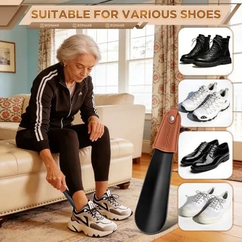 ZOMAKE Metal Shoe Horn, Small Travel Shoehorn for Men Women Kids 6.7" | Durable Stainless Steel thumbnail 6