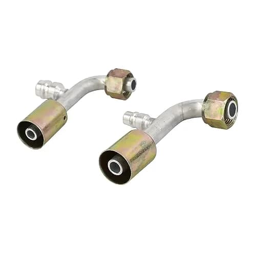 Wisepick AC Fitting Set #8 and #10 Female Beadlock 90° | R134a Pressure Valve, Aluminum, Zinc Finish thumbnail 4