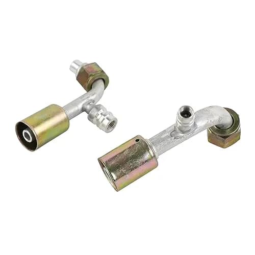 Wisepick AC Fitting Set #8 and #10 Female Beadlock 90° | R134a Pressure Valve, Aluminum, Zinc Finish thumbnail 3