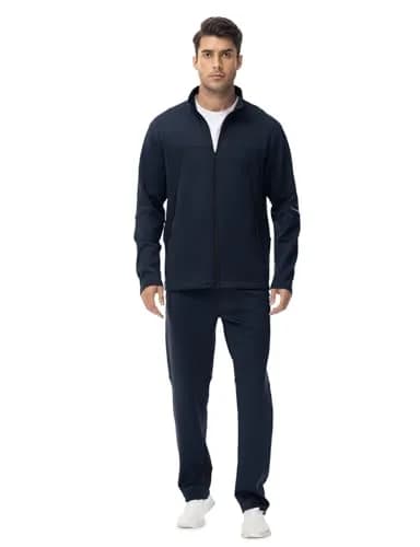 Rdruko Men's 2 Piece Track Suit Set with Zipper Pockets & Reflective Strips | Navy Blue, Large (939 g) thumbnail 7