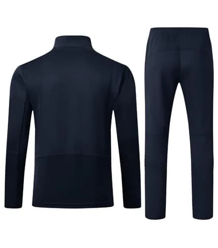 Rdruko Men's 2 Piece Track Suit Set with Zipper Pockets & Reflective Strips | Navy Blue, Large (939 g) thumbnail 2