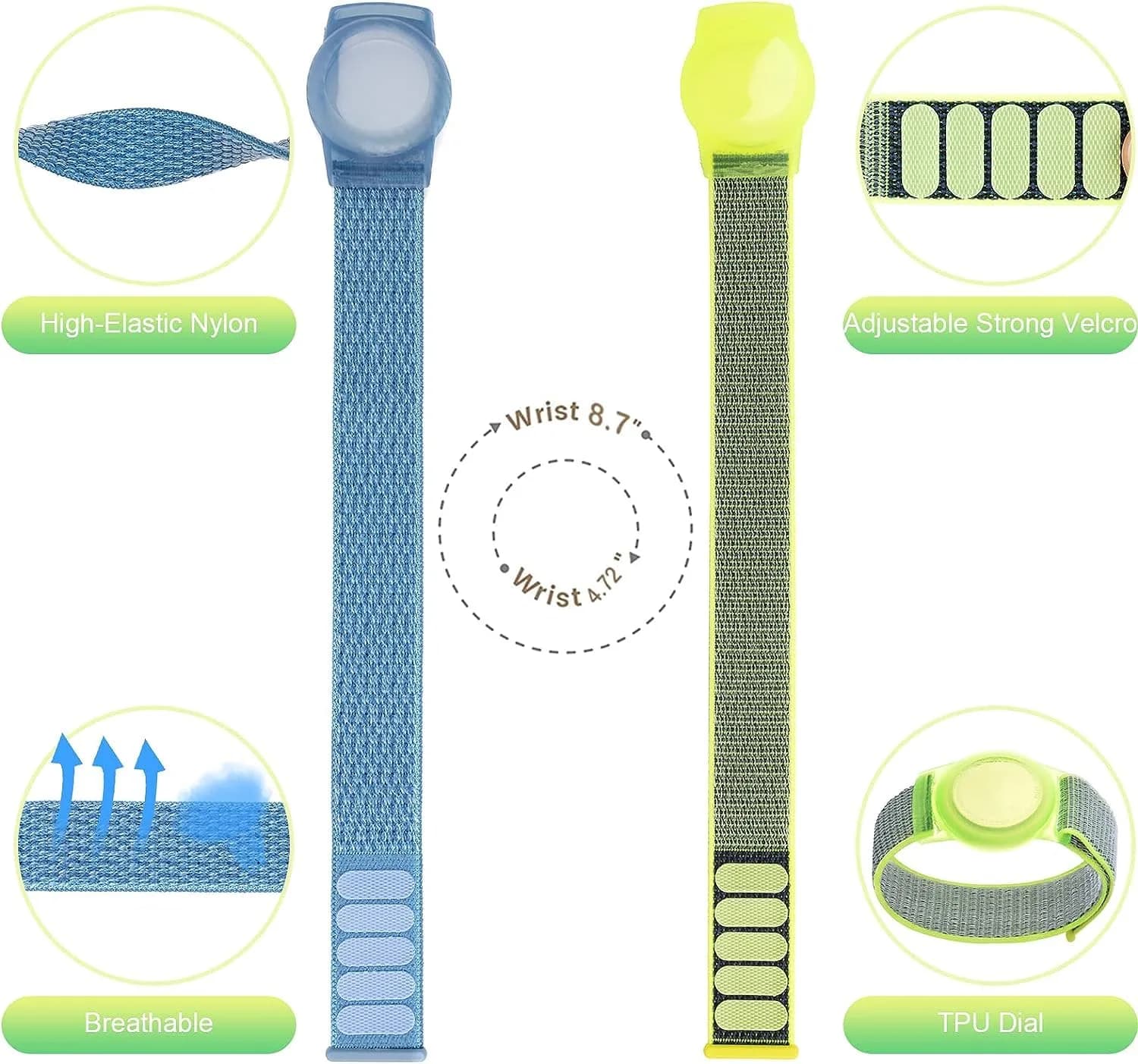 Qonuiy Kids AirTag Wristband with Protective Case - Lanlv Colour, 18 cm (7.1 in) - view 4