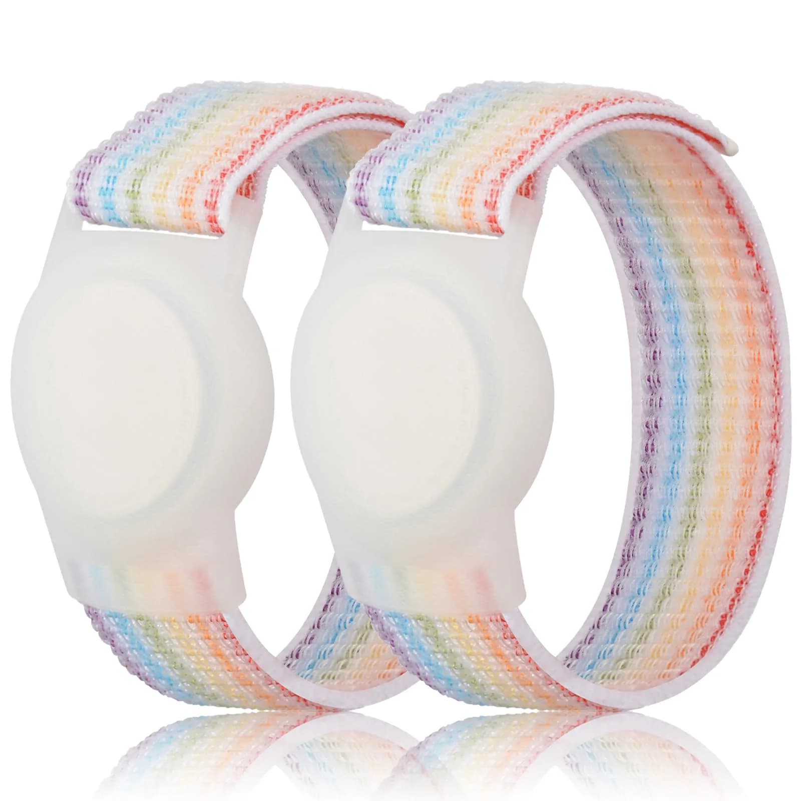 Qonuiy Kids AirTag Wristband with Protective Case - Qicai2 Colour, Adjustable Nylon Band - main product image