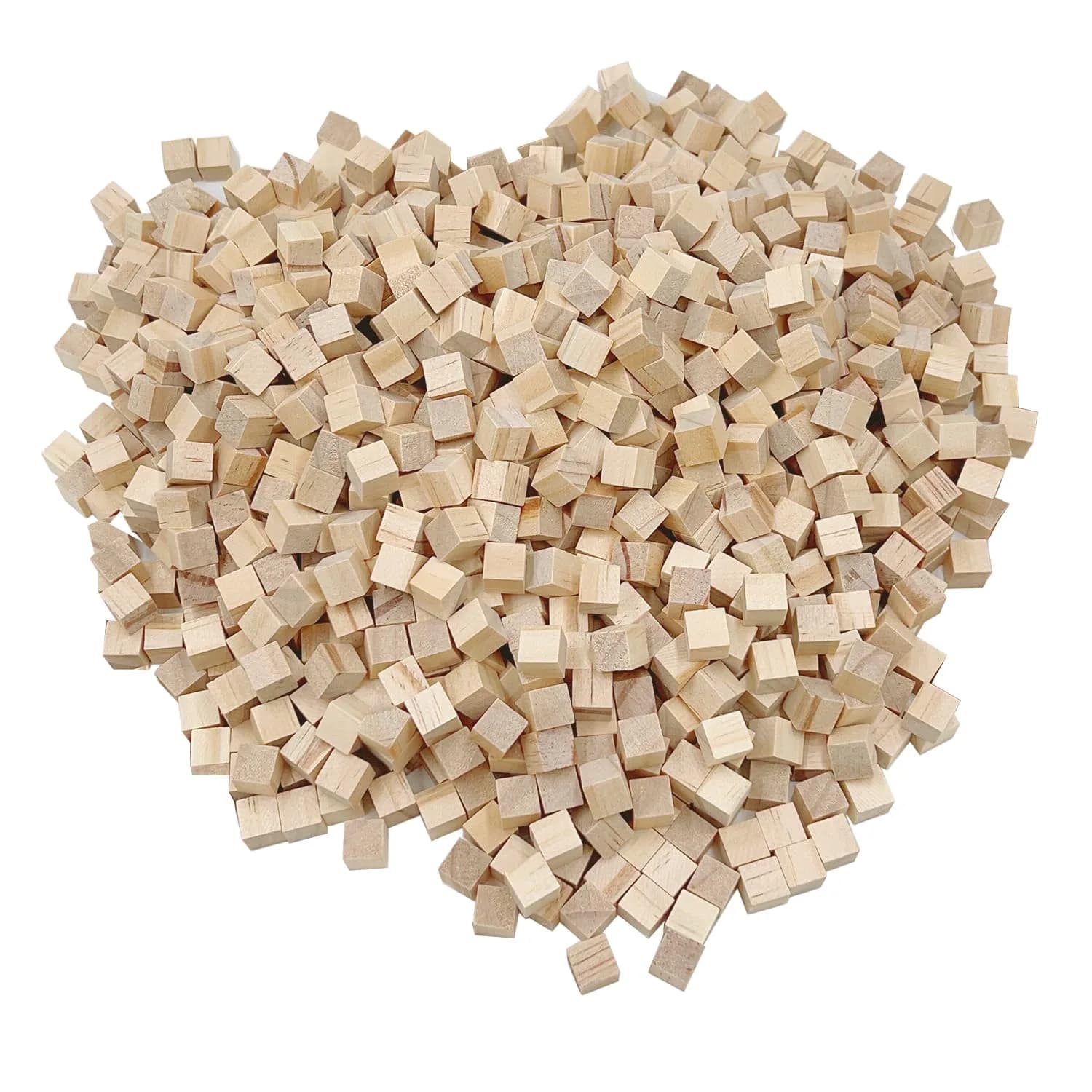 WURONXIN Unfinished Wooden Blocks 1cm Pack of 500 Small Wood Cubes | DIY Craft Wood — 1cm