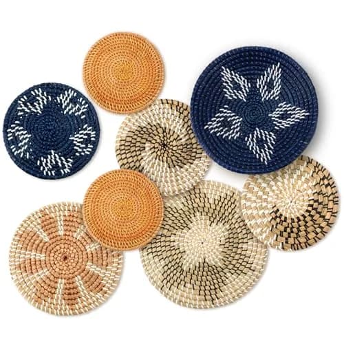 Xuhal 8 Pcs Boho Wall Basket Decor 7.8 X 11.8 Inches | Rustic Farmhouse Summer Decorations thumbnail 1