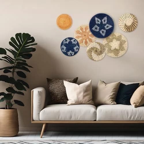 Xuhal 8 Pcs Boho Wall Basket Decor 7.8 X 11.8 Inches | Rustic Farmhouse Summer Decorations thumbnail 2