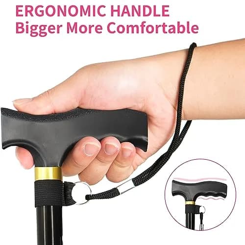 CLOKTA Folding Cane with Floral Pattern, 33-37 inch Adjustable Height | Lightweight Aluminum Mobility Aid thumbnail 4