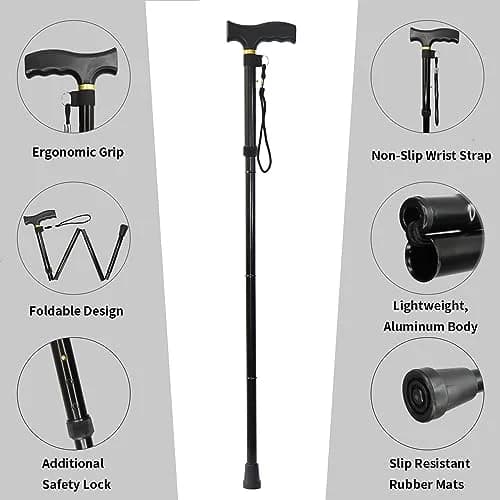 CLOKTA Folding Cane with Floral Pattern, 33-37 inch Adjustable Height | Lightweight Aluminum Mobility Aid thumbnail 5