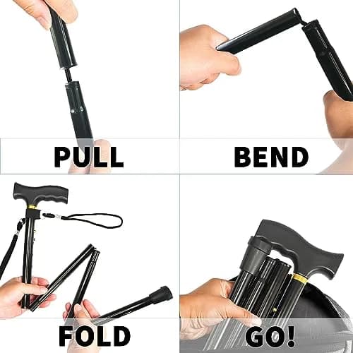 CLOKTA Folding Cane with Floral Pattern, 33-37 inch Adjustable Height | Lightweight Aluminum Mobility Aid thumbnail 6