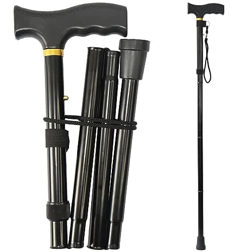 CLOKTA Folding Cane with Floral Pattern, 33-37 inch Adjustable Height | Lightweight Aluminum Mobility Aid thumbnail 1