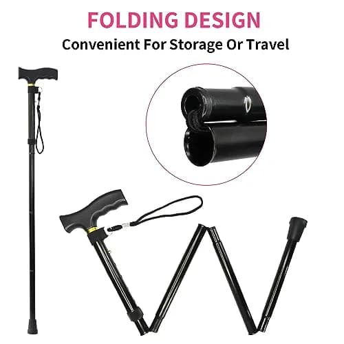 CLOKTA Folding Cane with Floral Pattern, 33-37 inch Adjustable Height | Lightweight Aluminum Mobility Aid thumbnail 3