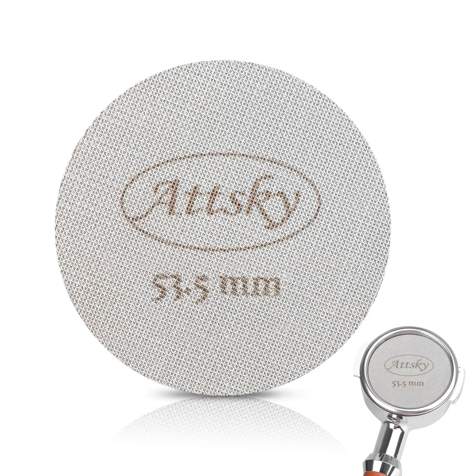Attsky 51mm Espresso Puck Screen for Portafilter | 316 Stainless Steel, 1.7mm Thick, 150μm Mesh — 53.5mm