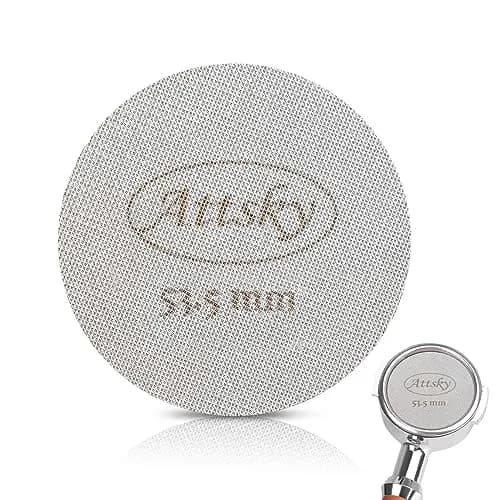 Attsky 53.5mm Espresso Puck Screen for 54mm Portafilter | 316 Stainless Steel, 1.7mm Thickness, 150um Mesh thumbnail 1