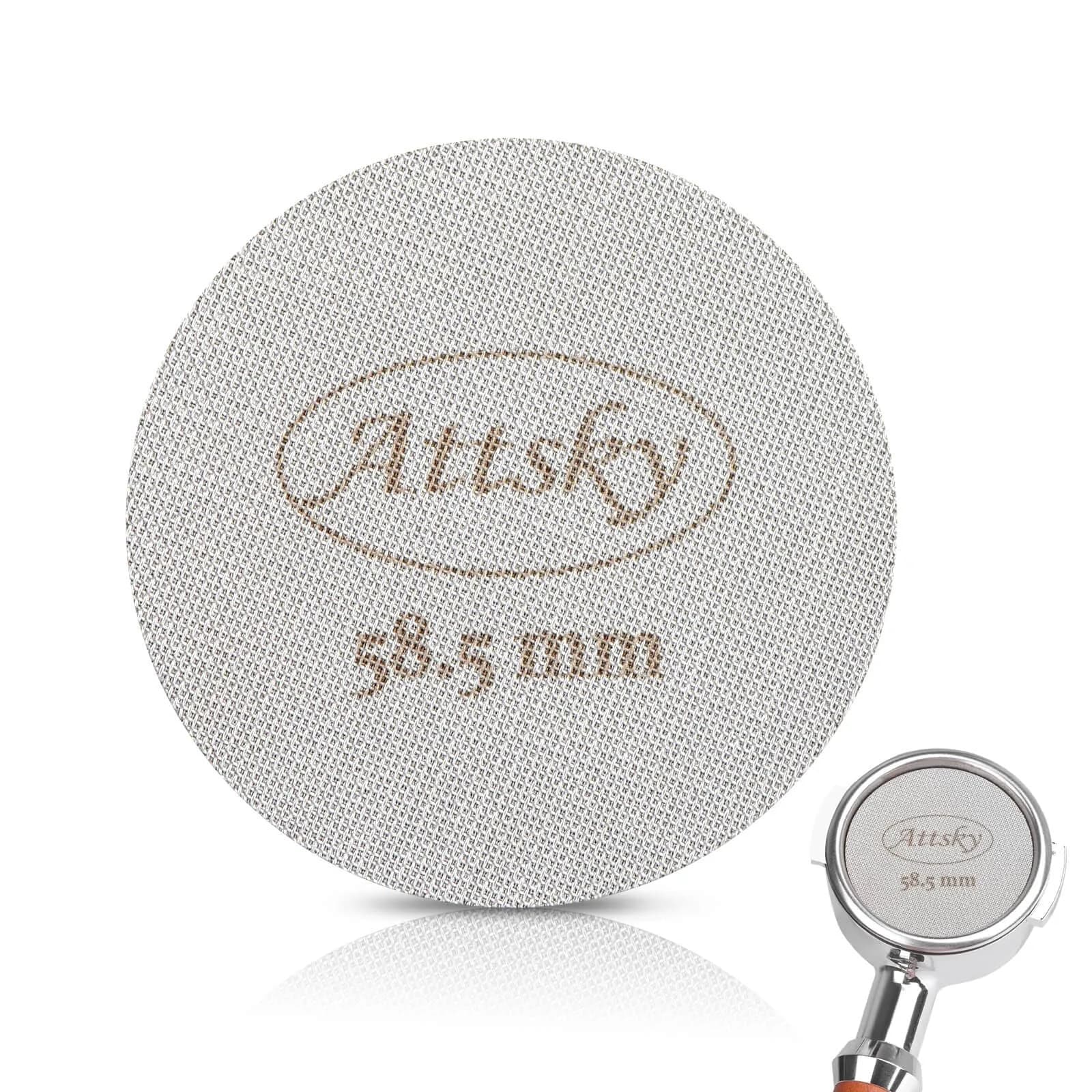 Attsky 58.5mm Espresso Puck Screen for 58mm Portafilter | 316 Stainless Steel, 1.7mm Thickness, 150um Mesh - main product image